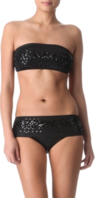 MARIE FRANCE VAN DAMME Sequinned bandeau bikini