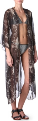 MARIE FRANCE VAN DAMME Animal-print chiffon kimono