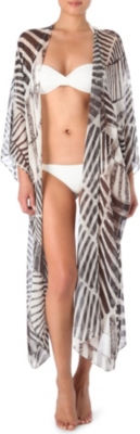 MARIE FRANCE VAN DAMME Animal-print chiffon kimono