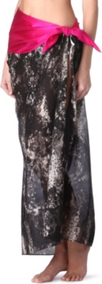 MARIE FRANCE VAN DAMME Snake chiffon sarong