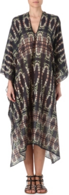 MARIE FRANCE VAN DAMME Snake silk cotton long kaftan