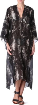 MARIE FRANCE VAN DAMME Snake silk cotton long kaftan