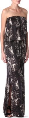 MARIE FRANCE VAN DAMME Silk satin strapless dress