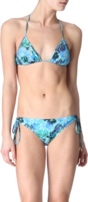 MATTHEW WILLIAMSON Acid Floral triangle bikini