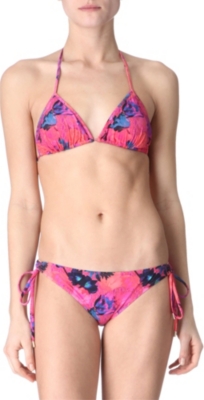 MATTHEW WILLIAMSON Acid Floral triangle bikini