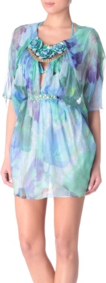 MATTHEW WILLIAMSON Acid floral beaded kaftan