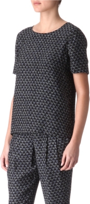 THEORY Patterned silk top