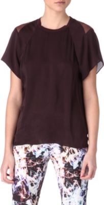 THEYSKENS' THEORY Chiffon-shoulder silk top