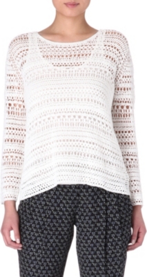THEORY Amena crochet top