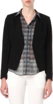 THEORY Lanai leather-trimmed blazer