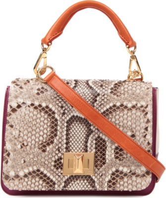 EMILIO PUCCI Python and canvas satchel