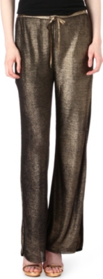 EMILIO PUCCI Wide-leg knitted metallic trousers
