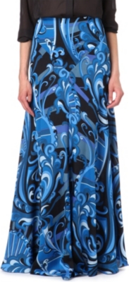 EMILIO PUCCI Pucci print silk maxi skirt