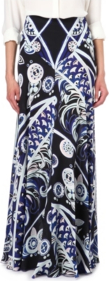 EMILIO PUCCI Printed silk maxi skirt