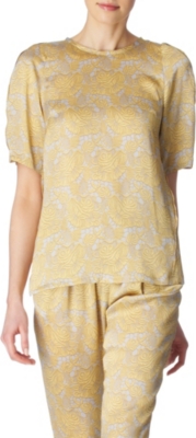 STELLA MCCARTNEY Lace-print top (Yellow