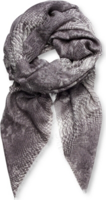 STELLA MCCARTNEY Snake-print silk scarf