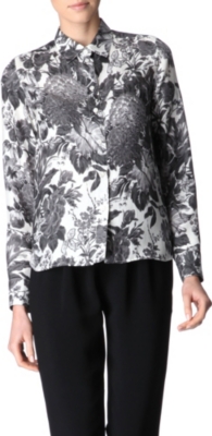 STELLA MCCARTNEY Floral-printed silk-satin shirt