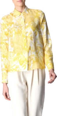 STELLA MCCARTNEY Floral-printed silk-satin shirt
