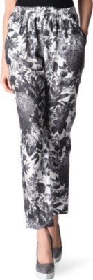STELLA MCCARTNEY Floral-printed silk trousers
