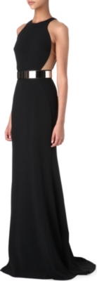 STELLA MCCARTNEY Belted mesh-detail gown
