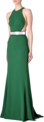 STELLA MCCARTNEY Belted mesh-detail gown