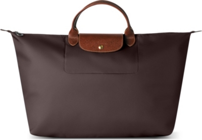 LONGCHAMP Le Pliage medium travel bag in chocolate