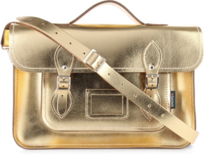 ZATCHELS Metallic leather satchel