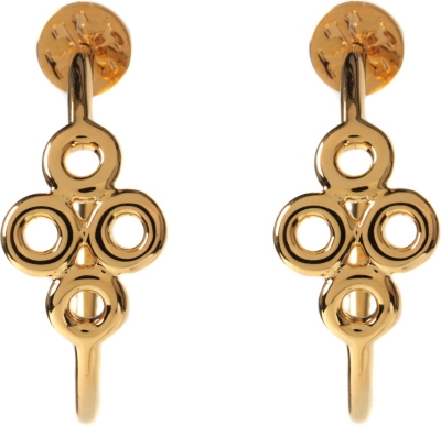 TORY BURCH Clover 16ct gold-plated hoop earrings