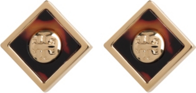 TORY BURCH Liam 16ct gold-plated stud earrings