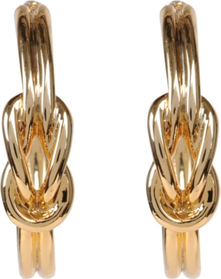 TORY BURCH Hercules 16ct gold-plated hoop earrings