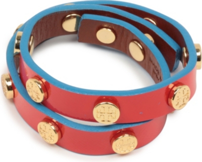 TORY BURCH Double-wrap logo stud bracelet