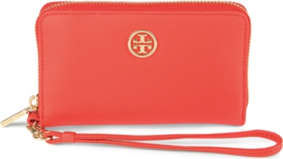 TORY BURCH Robinson saffiano leather phone wristlet