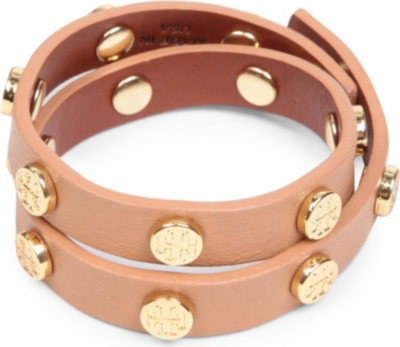 TORY BURCH Double-wrap logo stud bracelet