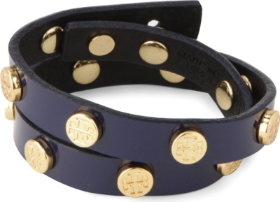 TORY BURCH Double wrap logo stud bracelet