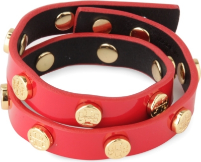 TORY BURCH Double wrap logo stud bracelet