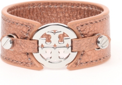 TORY BURCH Metallic logo double-snap cuff