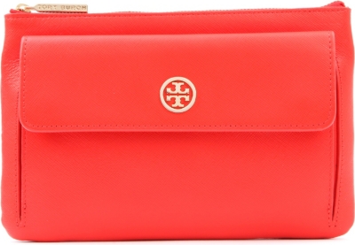 TORY BURCH Robinson saffiano leather pouch
