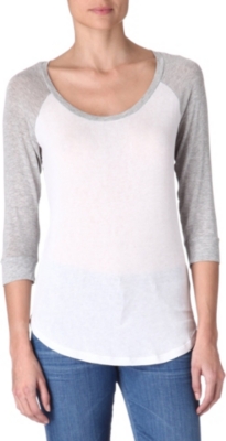 SPLENDID Lux fine-knit jersey baseball top