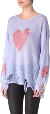 WILDFOX Knitted heart jumper