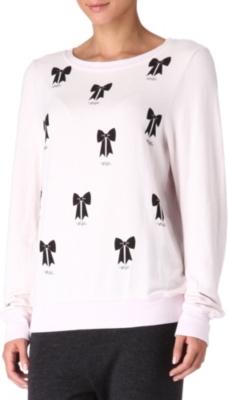 WILDFOX Bow-printed top