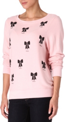 WILDFOX Bow-printed top
