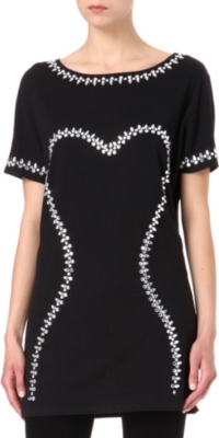 MARKUS LUPFER Jewel stone bodice t-shirt dress