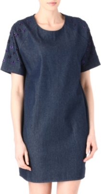 MARKUS LUPFER Dahlia embellished denim dress