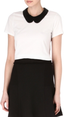 MARKUS LUPFER Sequin collar t-shirt
