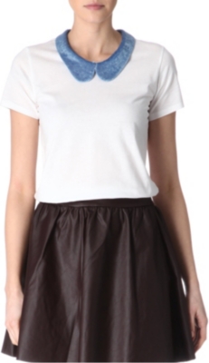 MARKUS LUPFER Sequin collar t-shirt