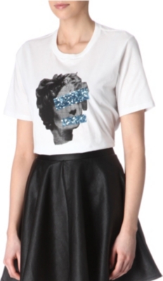 MARKUS LUPFER Censored sequin t-shirt