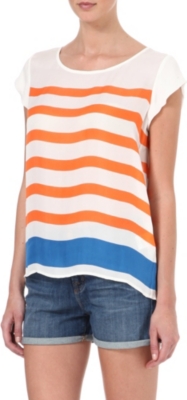JOIE Striped silk top