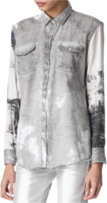 EACH X OTHER Silk and denim shirt