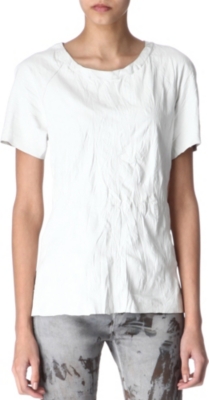 EACH X OTHER Crinkled leather t-shirt
