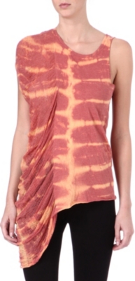 RAQUEL ALLEGRA Shredded tie-dye vest top